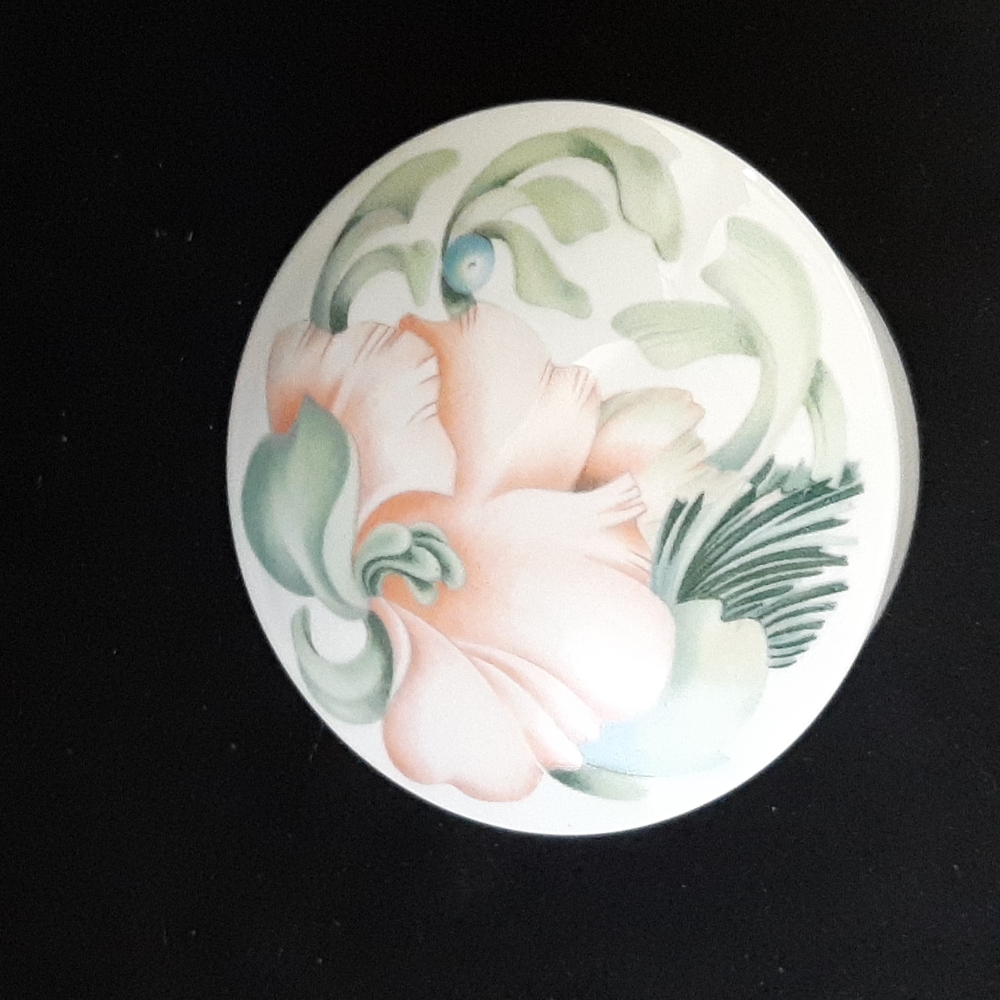 Limoges Handpainted Floral Porcelain Trinket Dish